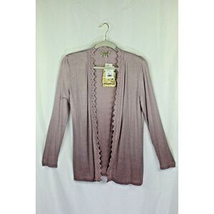 One World Open Cardigan Top Waterfall Purple Womens Small New